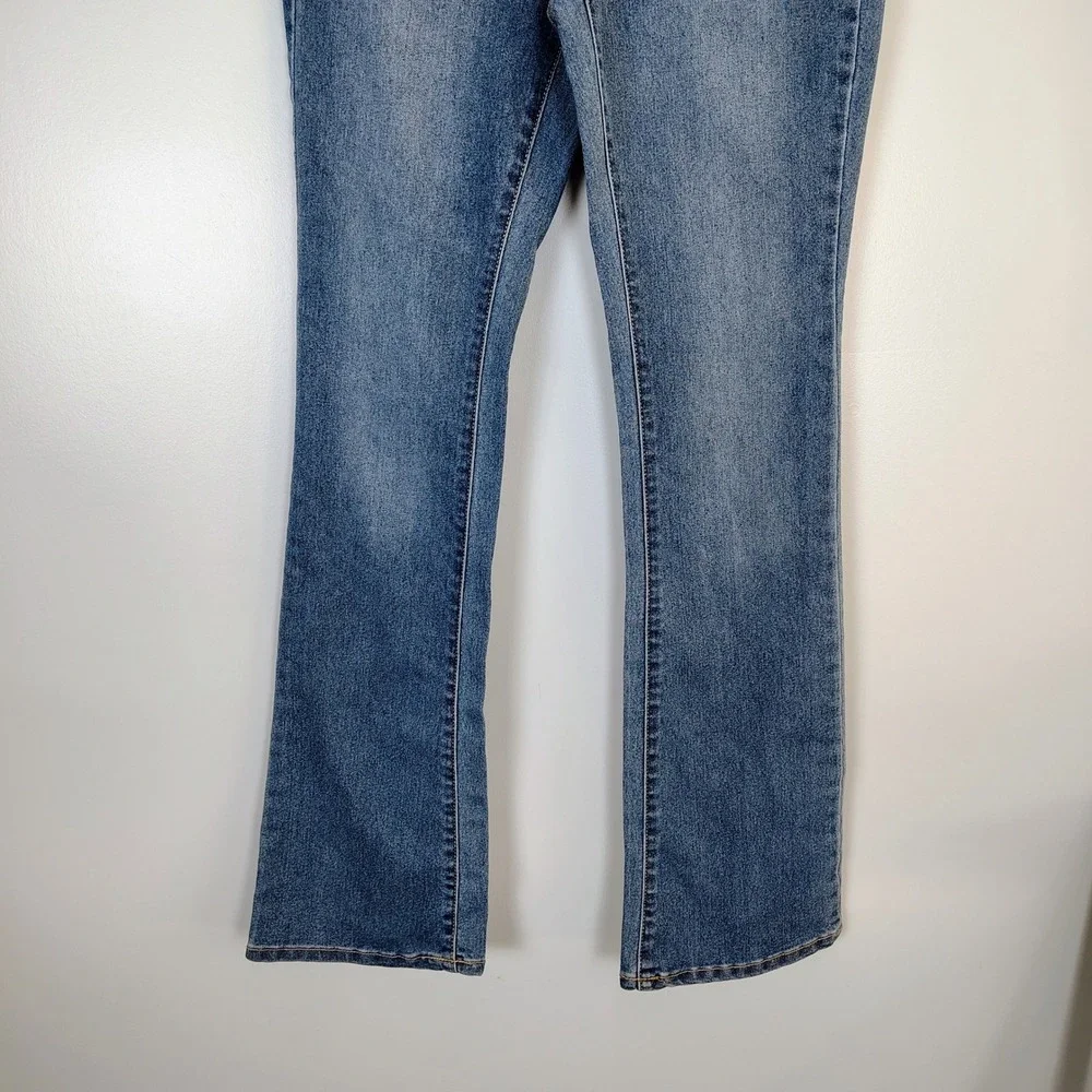 No Boundaries Womens Med Wash Bootcut Jeans Size 2 Stretch Denim Flare Leg nobo